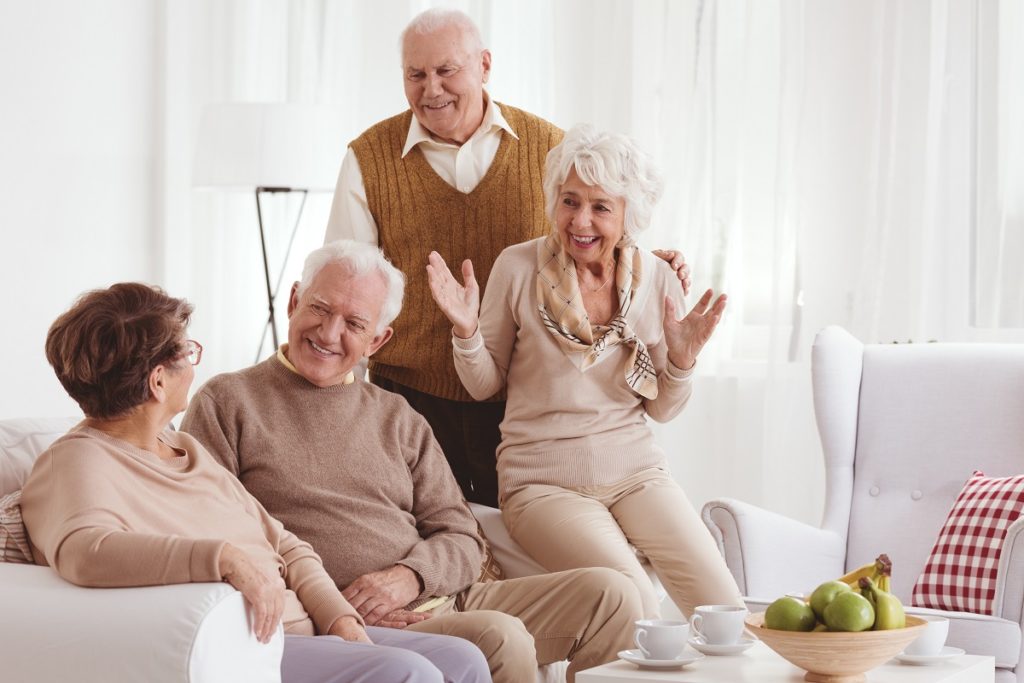 Senior citizens in the living room