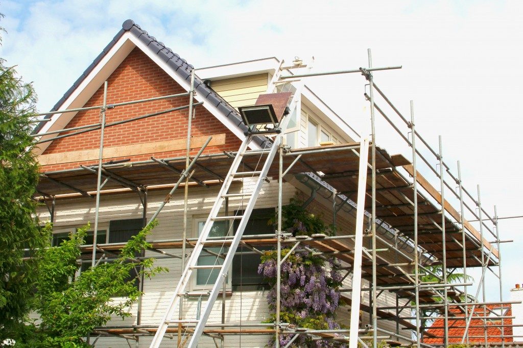 House exterior being renovated