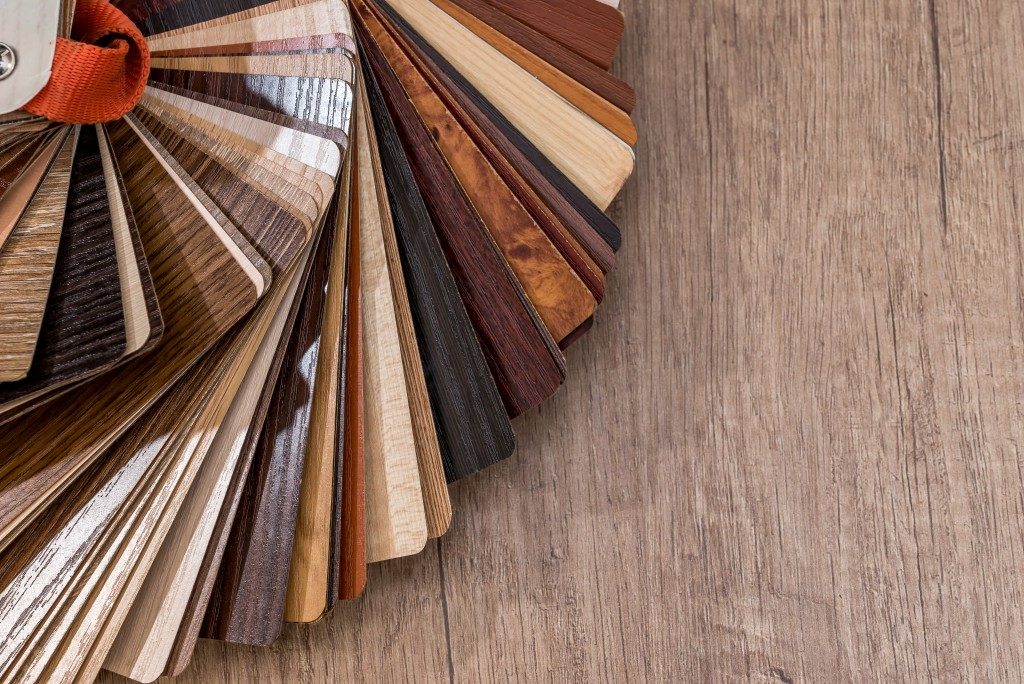 swatches of wood finishes