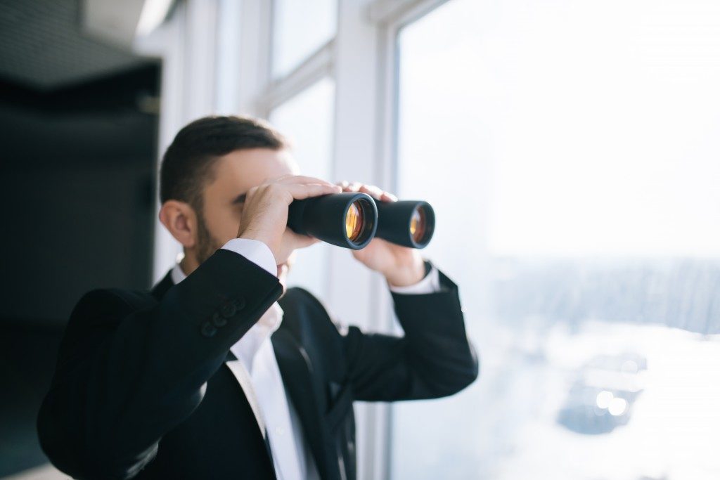 businessman with binoculars