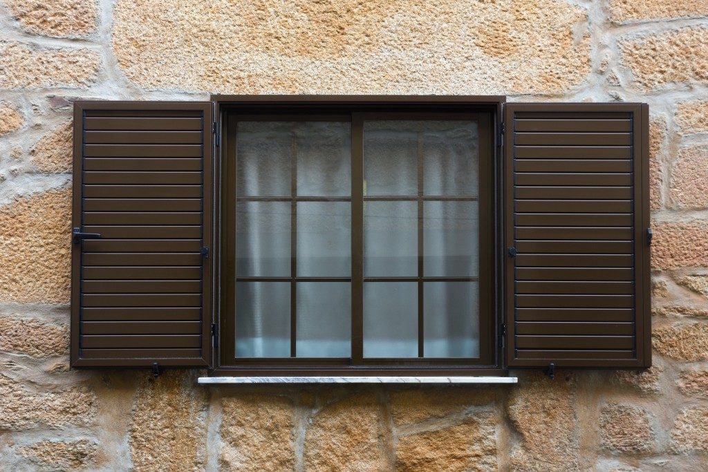 Vintage window with shutters