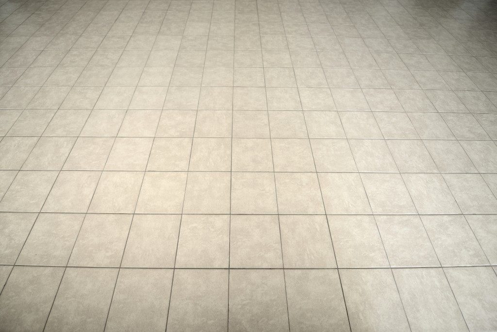 Gray tiled floor background