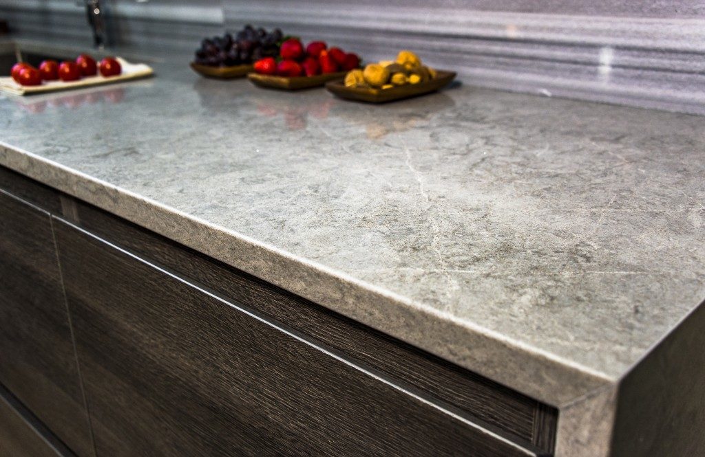 Clean marble countertop